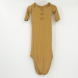 Caden Lane Newborn Baby‎ Bamboo Long Sleeve Knotted Sleep Gown Size 0-3M Mustard